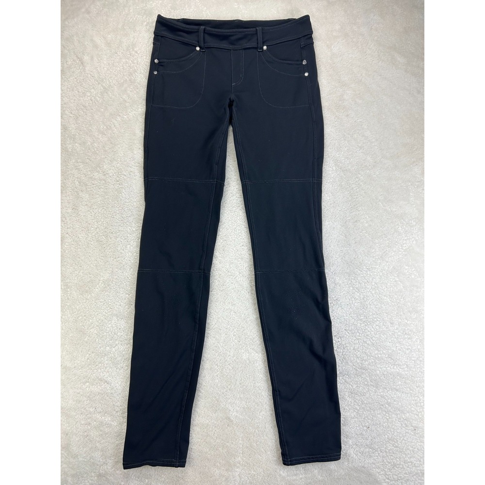Athleta Classic Jegging Slim Leg Pants Womens M Black Stretch Fly Pockets "Read"